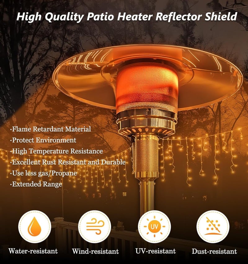 NUPICK Patio Heater Reflector Shield, 33" Propane Outdoor Heaters Replacement Part, Aluminum Heat Reflector Shield Top for Propane Outdoor Heaters - Image 5